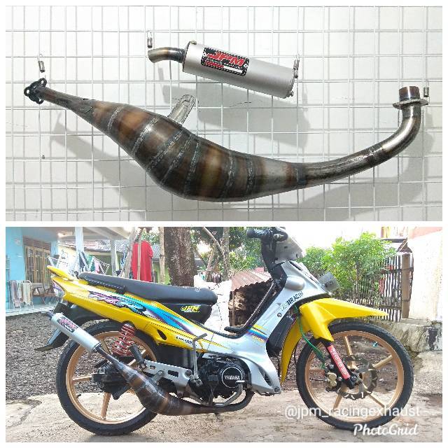 Knalpot kolong fizr BM POWER plat karat dan staenless JPM RACING