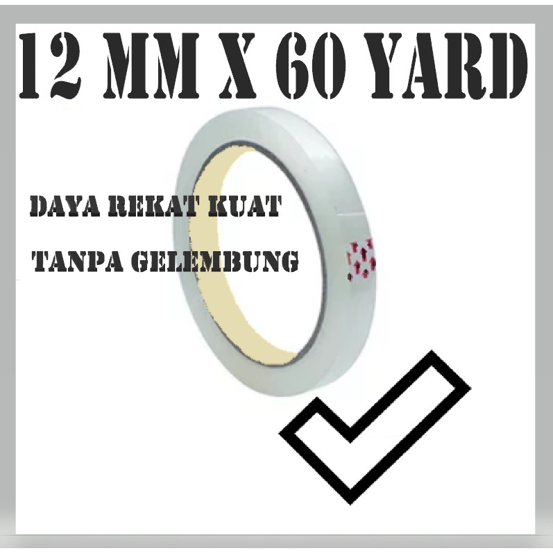 

Isolasi bening/ transparan lebar 12 mm