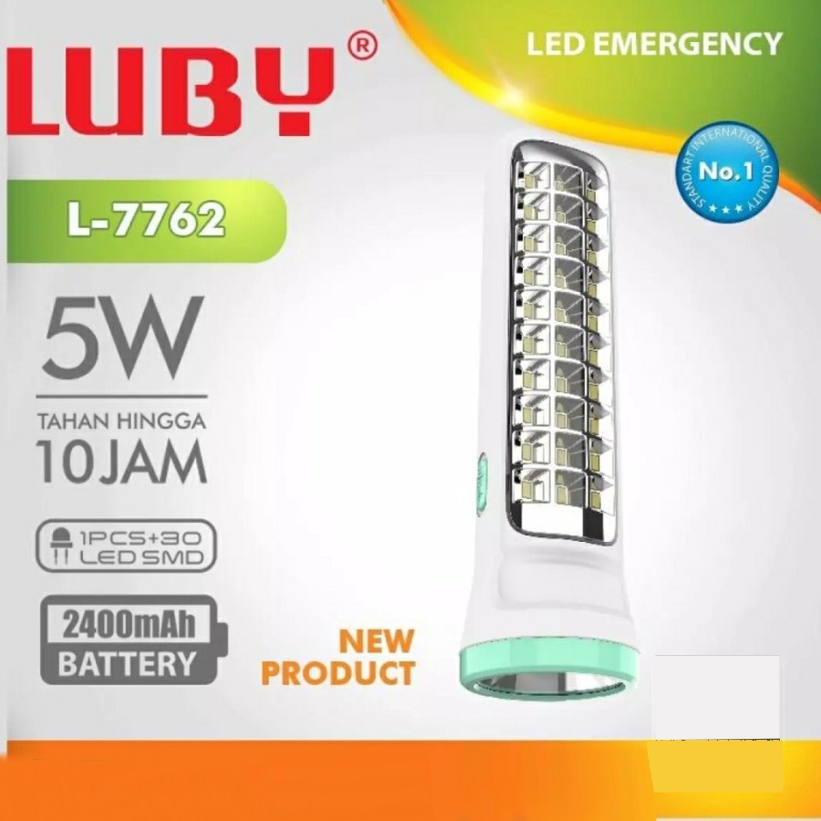 Senter Emergency Led Luby L-7762 Super Terang Tahan Hingga 10 Jam Baterai 2400Mah