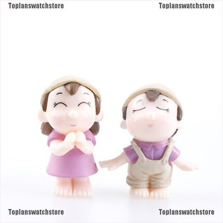  TOPL Miniatur Figur Pasangan Bahan  Resin  untuk  Dekorasi 
