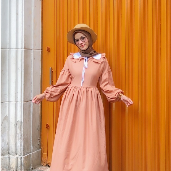 ELENA DRESS BYGIAGIO dress kondangan gaun akad simple gaun wedding pernikahan baju muslim putih gaun lamaran elegan pakaian wanita pesta elegan fashion korea dres lebaran cantik anggun mewah nyaman dipake gaun vintage fashion dress bahan katun toyobo adem