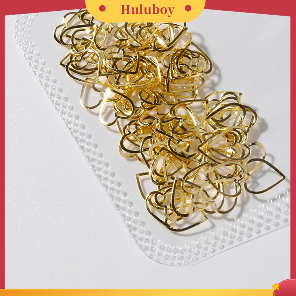 Huluboy Huluboy♡ 100pcs / Set Charms Kuku 3D Efek Glitter Tidak Pudar Bahan Metal Untuk Dekorasi Manicure