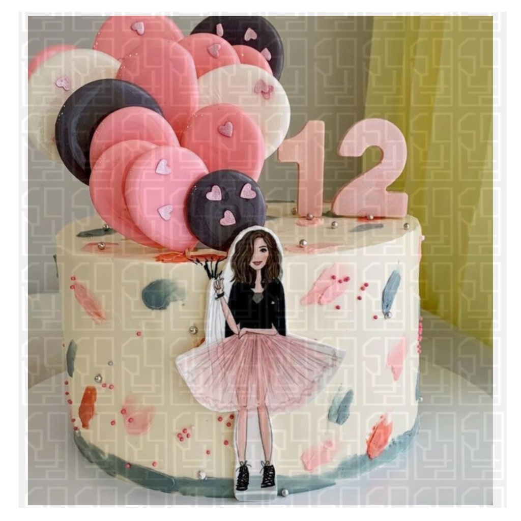 TOPPER CAKE HIASAN KUE LADY FASHION