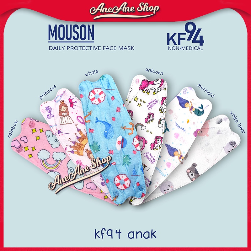 Masker Mouson KF94 Anak Motif isi 10 4 ply Masker Sekali Pakai Non Medis