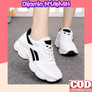 Sepatu Sekolah Adidas Neo Hitam sol putih Wanita Cewe