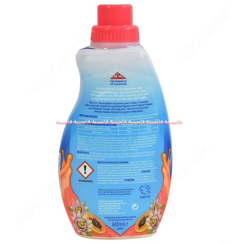 Astonish Non Bio 2in1 Liquid 840ml Sabun Cair Cuci Pakaian Baju Peony Lavender Tropical Papaya Astonis Lavender Ylang Peony Astonish Detergent Liquid Detergen Cair