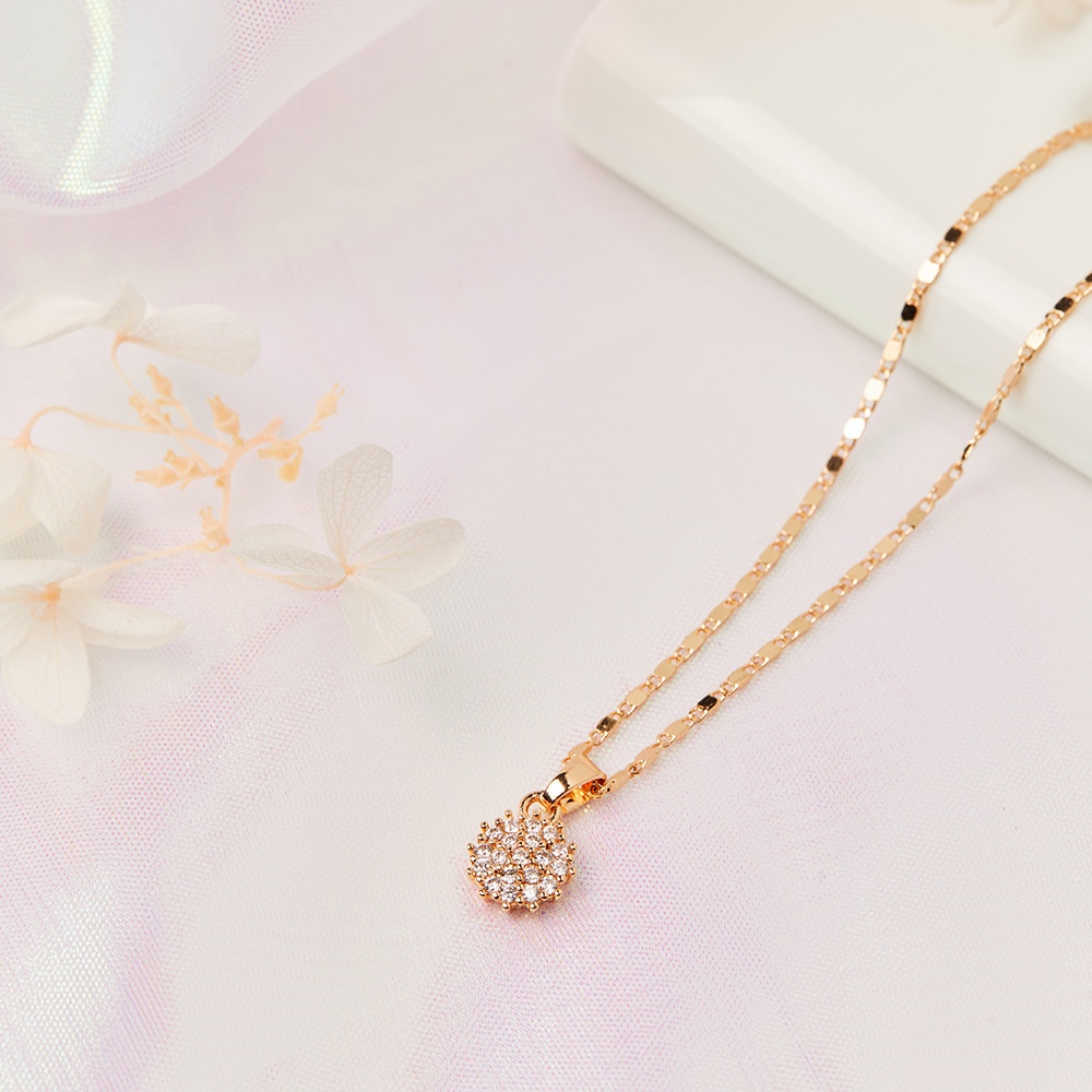 Y345 Kalung Wanita Korea Panjang Kalung Batu Permata Lapis Emas Wanita Liontin Kalung Emas Necklace