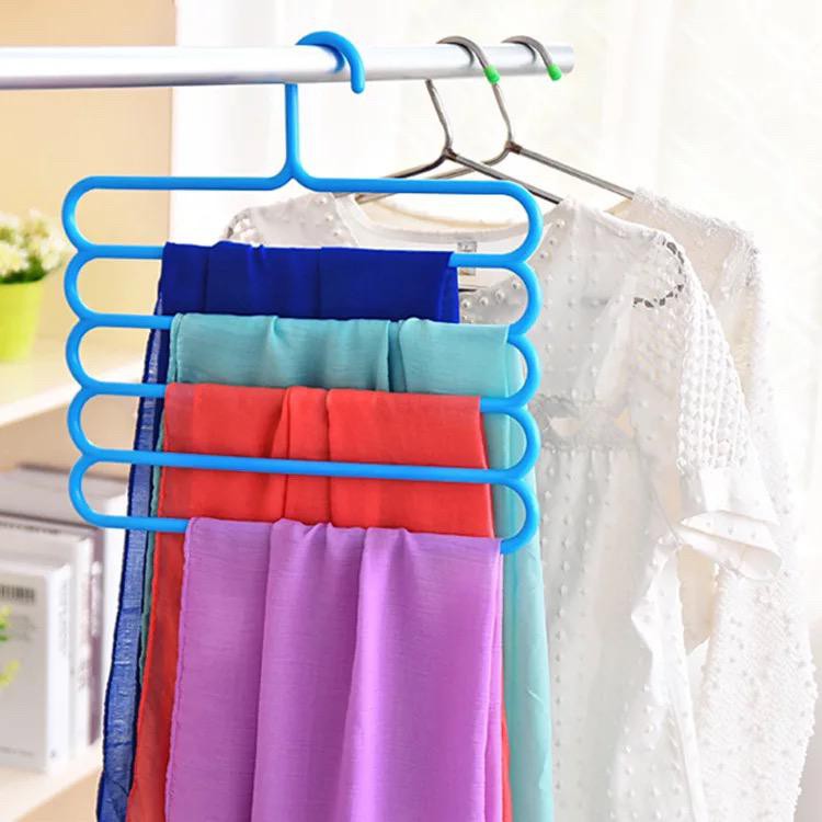 Hanger Gantungan Pakaian 5 in 1  - AC 112 - Susun Tingkat 5  Multifungsi untuk Baju Handuk Jemuran scarf hijab jilbab segi empat bisa di pasang di tali jemuran lemari almari rak pakaian perlengkapan rumah tangga dan kamar tidur