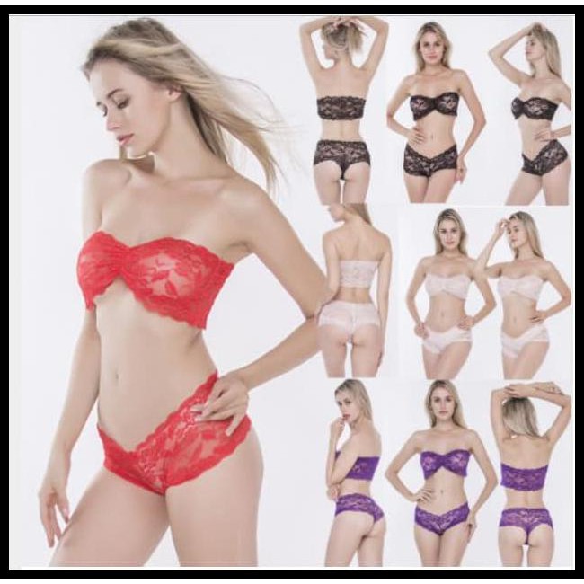 BRA SET KEMBEN LINGERIE BES - UNGU, M