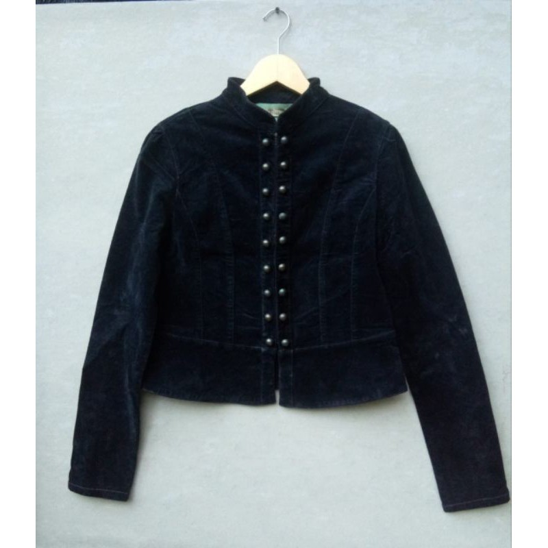blazer bludru/b361/miss me/sizeL/blazer hitam wanita/blazer fashion/jaket wanita/jaket cewek fashion