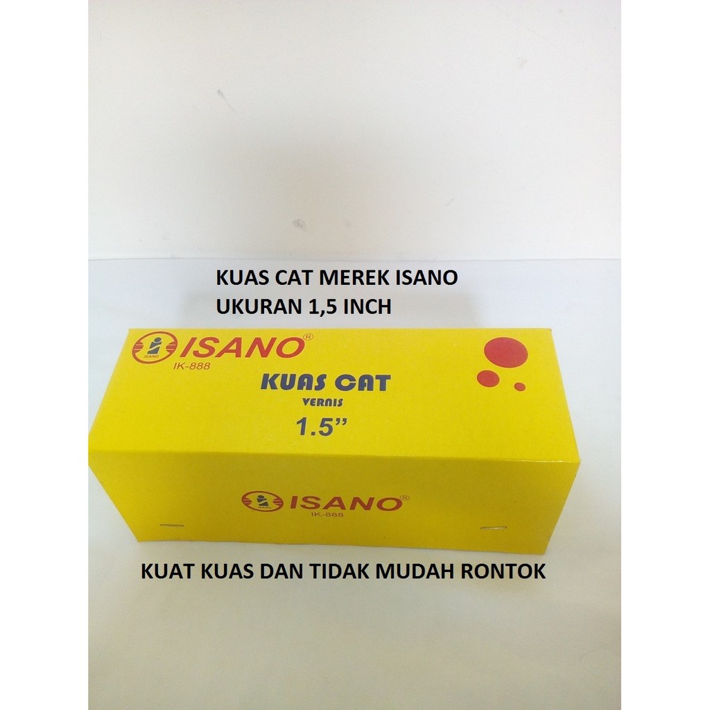 Isano Kuas 1,5&quot; Cat Tembok Halus Ukuran Sedang 1,5 inch Gagang Kayu 1.5&quot; 1.5 inch Besi Dinding Stainless Steel Batu