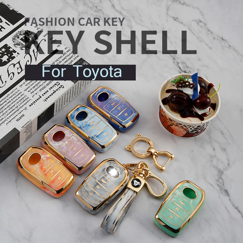 2022 Casing Kunci Mobil Bahan TPU Untuk Toyota Rav 4 Corolla Camry Prius Avalon Hybrid Highlander 2018 2019 2020 2021