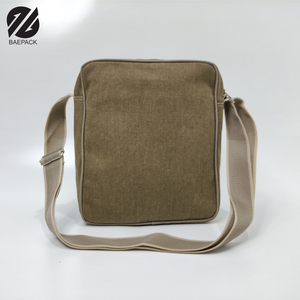 Baepack Tas Selempang Kanvas Pria Volker Khaki Original / Tas Bahu Pria Dewasa Produsen Lokal Bandung COD