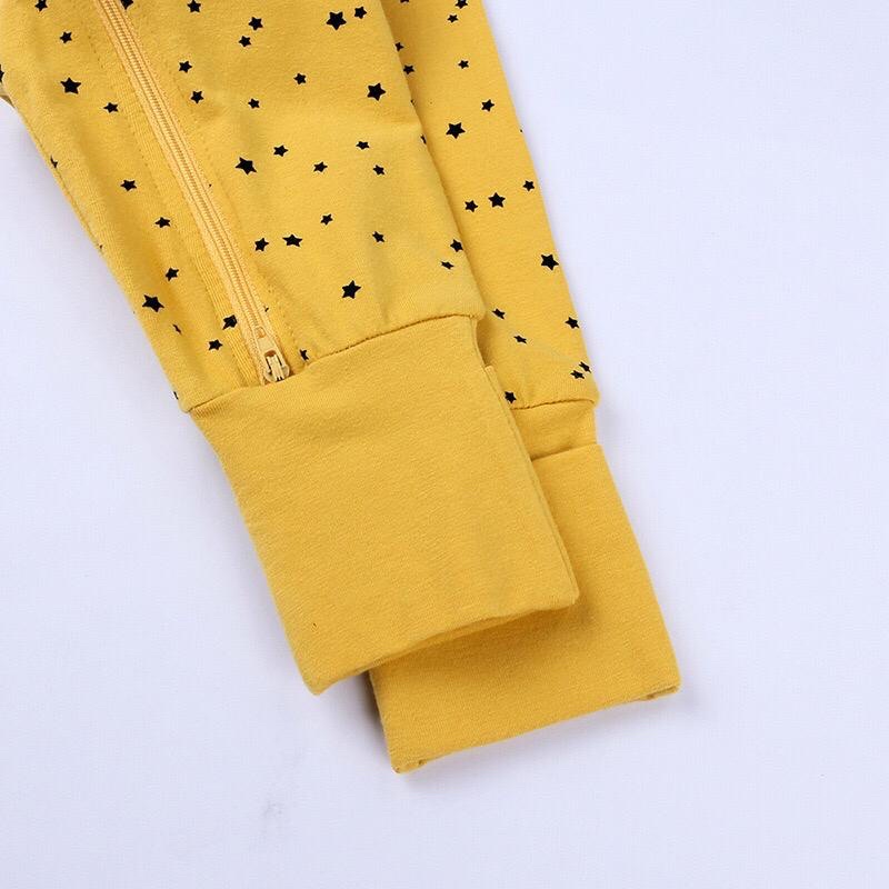 BABY K2 - Baby long zippersuit motif star yellow