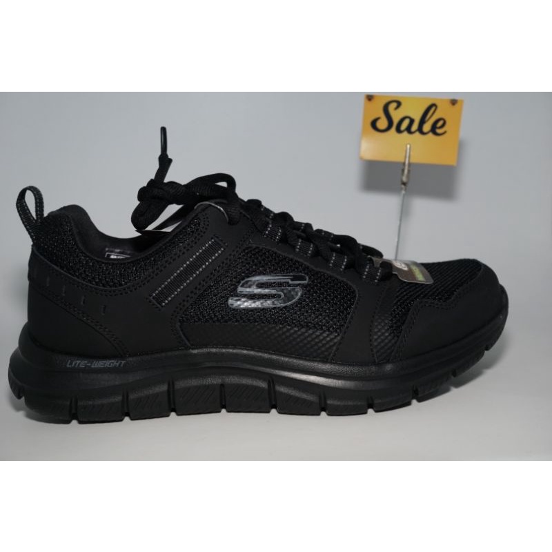 skechers 232001/BBK track knockhill black sepatu skechers memory foam cowok original