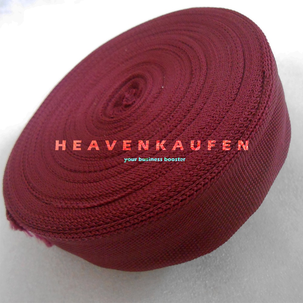 Bisban Pelipit / Webbing PCR Merah Hati Maroon Marun Lebar 3,8 cm Harga Per Rol