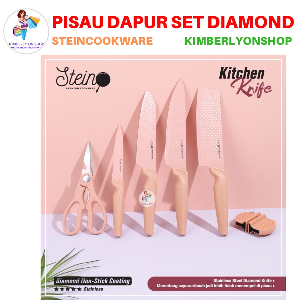 Pisau Diamond Knives Set 6 in 1 Pisau Dapur Stein Cookware