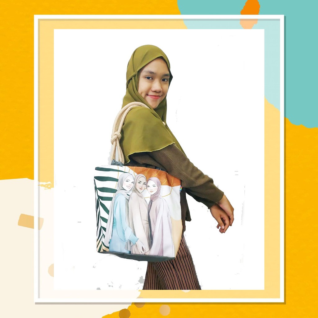 Totebag Hijabi | Totebag Kanvas | Totebag Kain | Totebag Motif