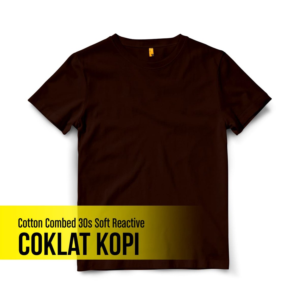 KAOS POLOS COKLAT KOPI COTTON COMBED 30S