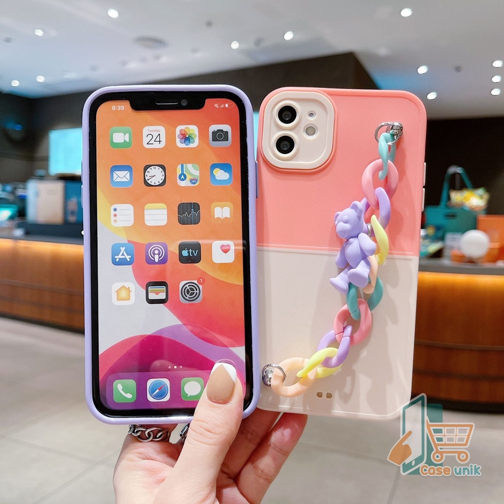 CASE FYP RANTAI BONEKA MACARON PROCAMERA IPHONE 6 6S 6+ 6S+ 7 8 SE 7+ 8+ X XS MAX XR CS4677