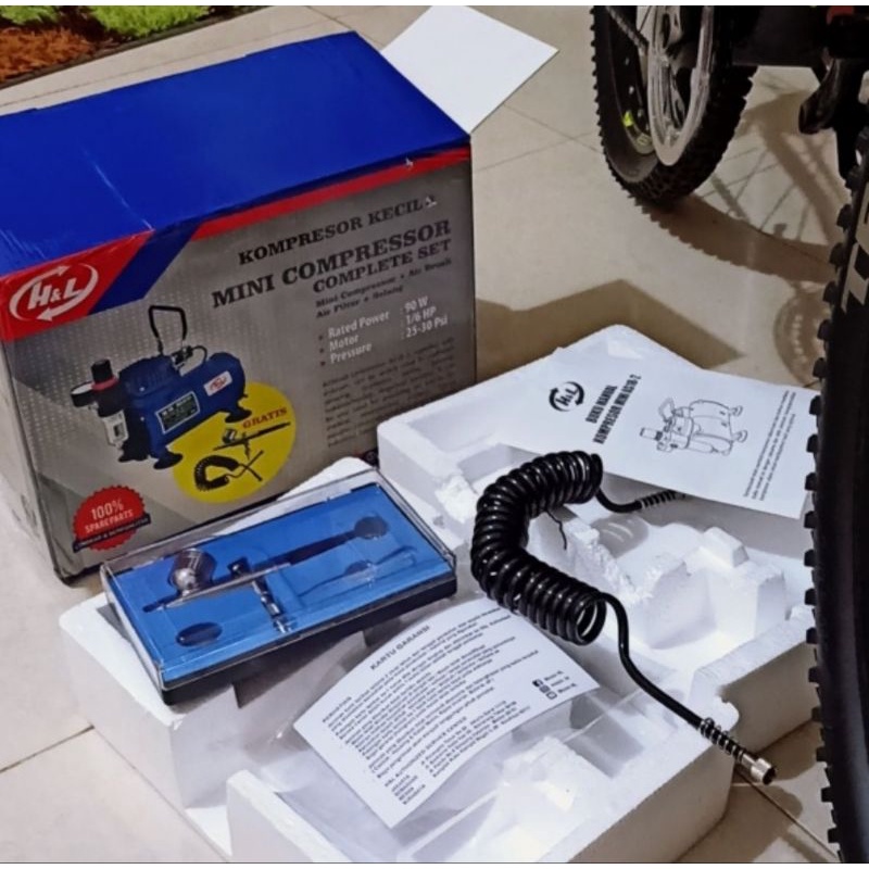Kompresor Mini Compressor Complete Set With Air Brush H&amp;L