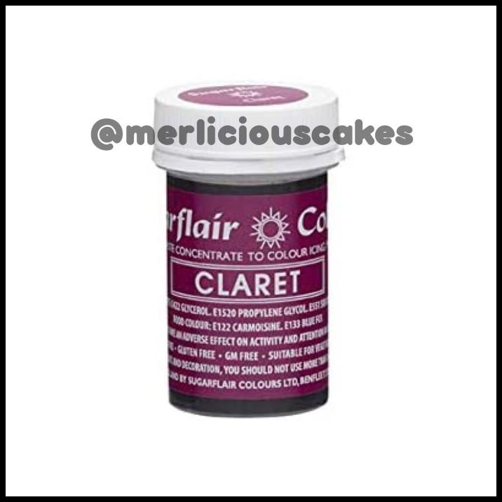 

Claret Sugarflair Paste Concentrate Coloring Colouring Pewarna