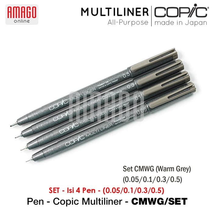 COPIC MULTILINER - WARM GREY - (4 PCS/SET) - CMWG/SET