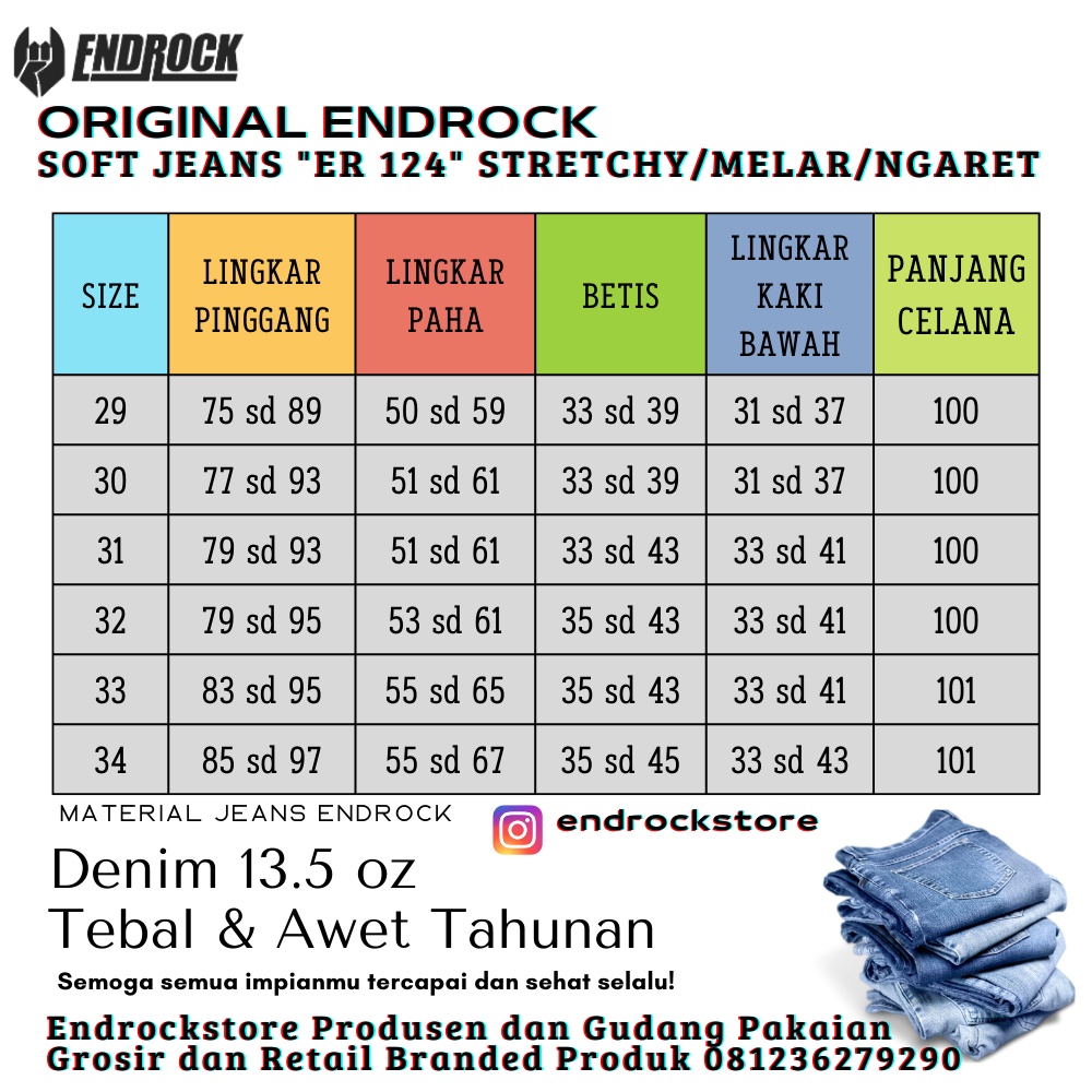 ORIGINAL jeans endrock 124 | Celana jeans sobek pria awet tahunan