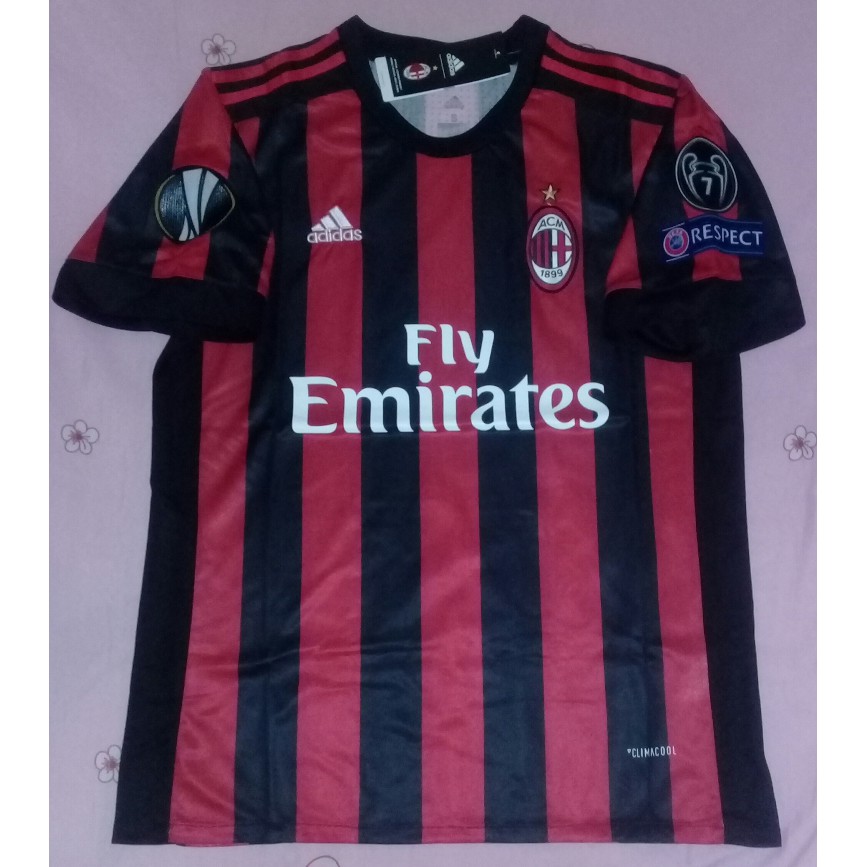 Jersey AC Milan Home 17/18 Full Patch Europa League