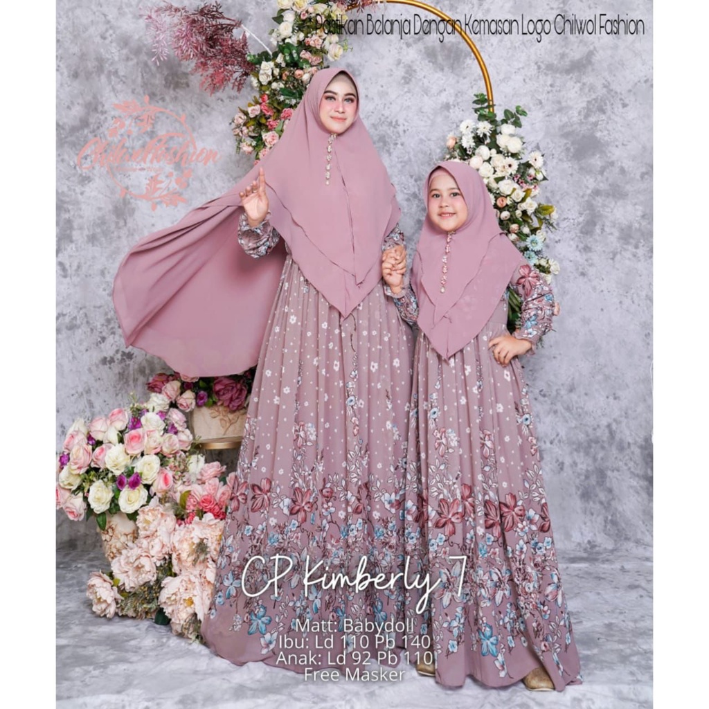 Gamis Ibu Dan Anak Bahan Ceruti Motif Premium Model Terbaru 2021