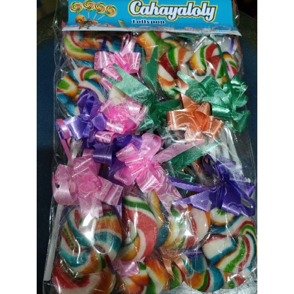 Lolipop bulat dan lollipop pita love gulir roll warna warni isi 20 pcs