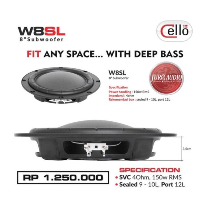Super Slim Subwoofer CELLO W8SL .