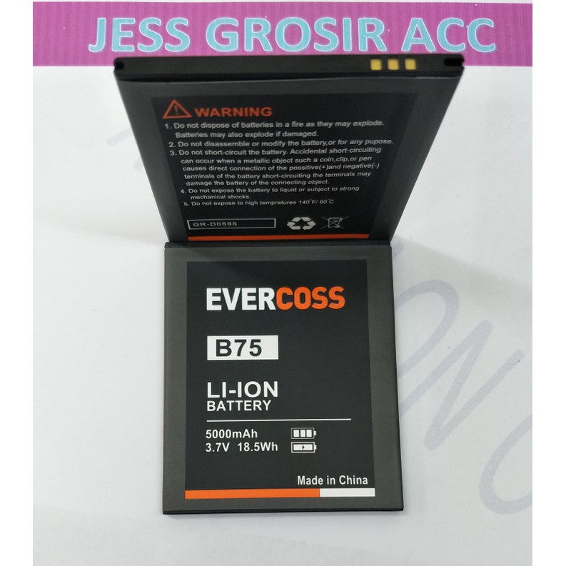 Baterai Battery Batre Double Power Evercross B75 , B75A Winner Y3 Plus