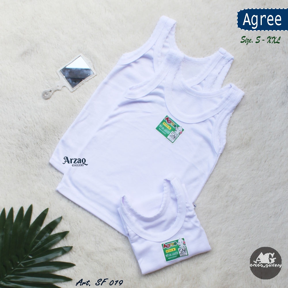 [ 6pc ] Singlet Anak Agree Sf 019  PUTIHf / Kaos Dalam Anak Kutung Anak | Kaos Singlet Anak f | Kaos | Agree KIDS