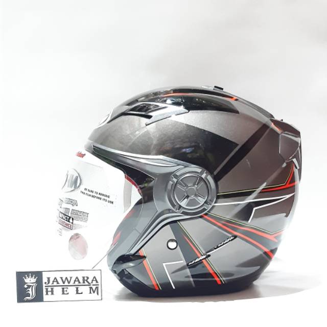 HELM NHK GLADIATOR HAWK MOTIF BLACK ORANGE