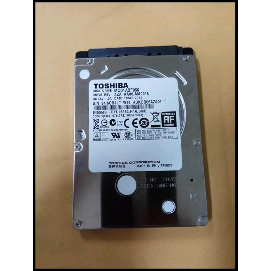 HARDISK Laptop 500GB TOSHIBA SLIM