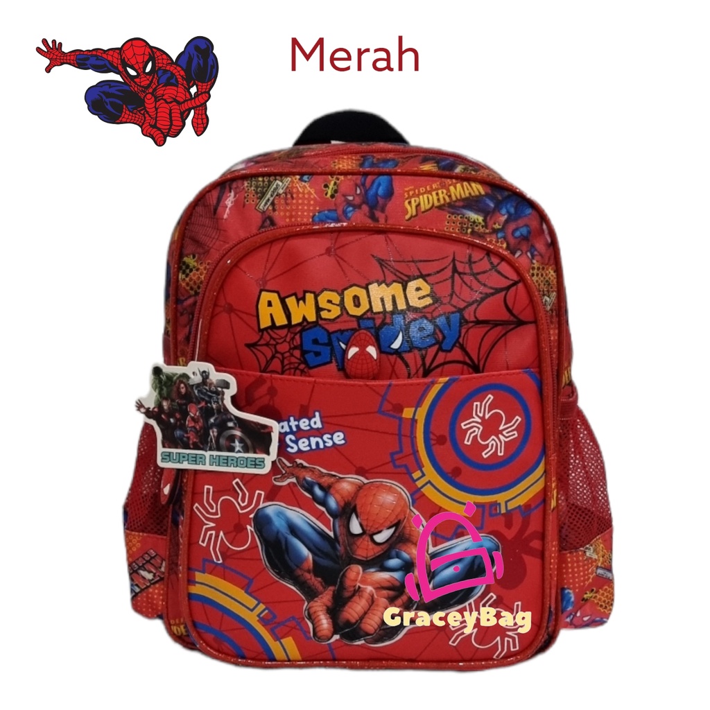 GB-40077E/48777E Tas Ransel Sekolah Anak Laki-laki TK/PAUD Spiderman