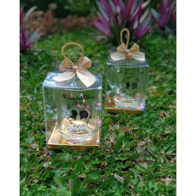 SOUVENIR GELAS GAGANG BENING KEMAS  MIKA / SOUVENIR GELAS / SOUVENUR PERNIKAHAN