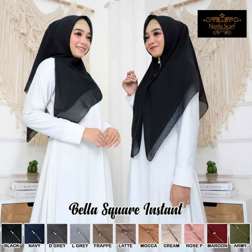 KERUDUNG BELLA ZIPPER /BELLA SQUARE ZIPPER /HIJAB INSTAN BELLA RESLETING /KERUDUNG INSTAN ZIPPER  TE