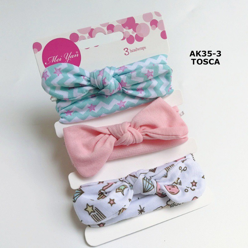 Bandana Bayi 3in1 Motif Lucu - Headband Bando Anak Import