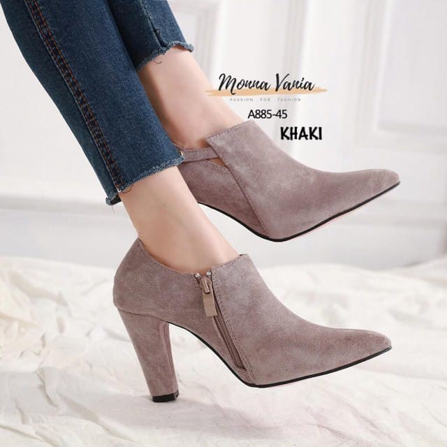 AGNES HEELS KULIT BRAND ORIGINAL SEPATU  HAK  WANITA MONNA 