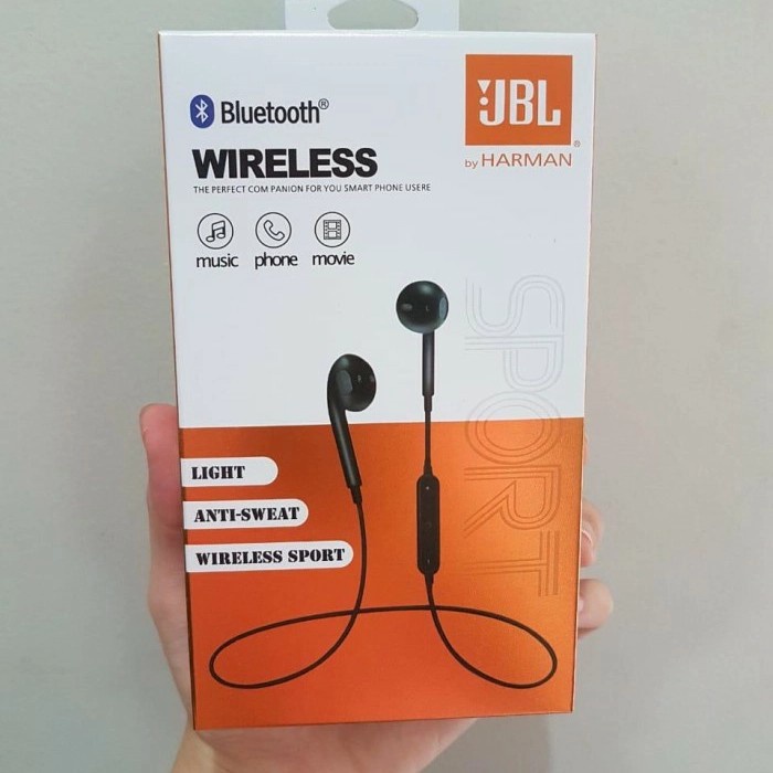 Earphone Headsfree JBL bluetooth tali sport Hendset Erpone Hedset Hetset Headset Terlaris D5J2 Earph