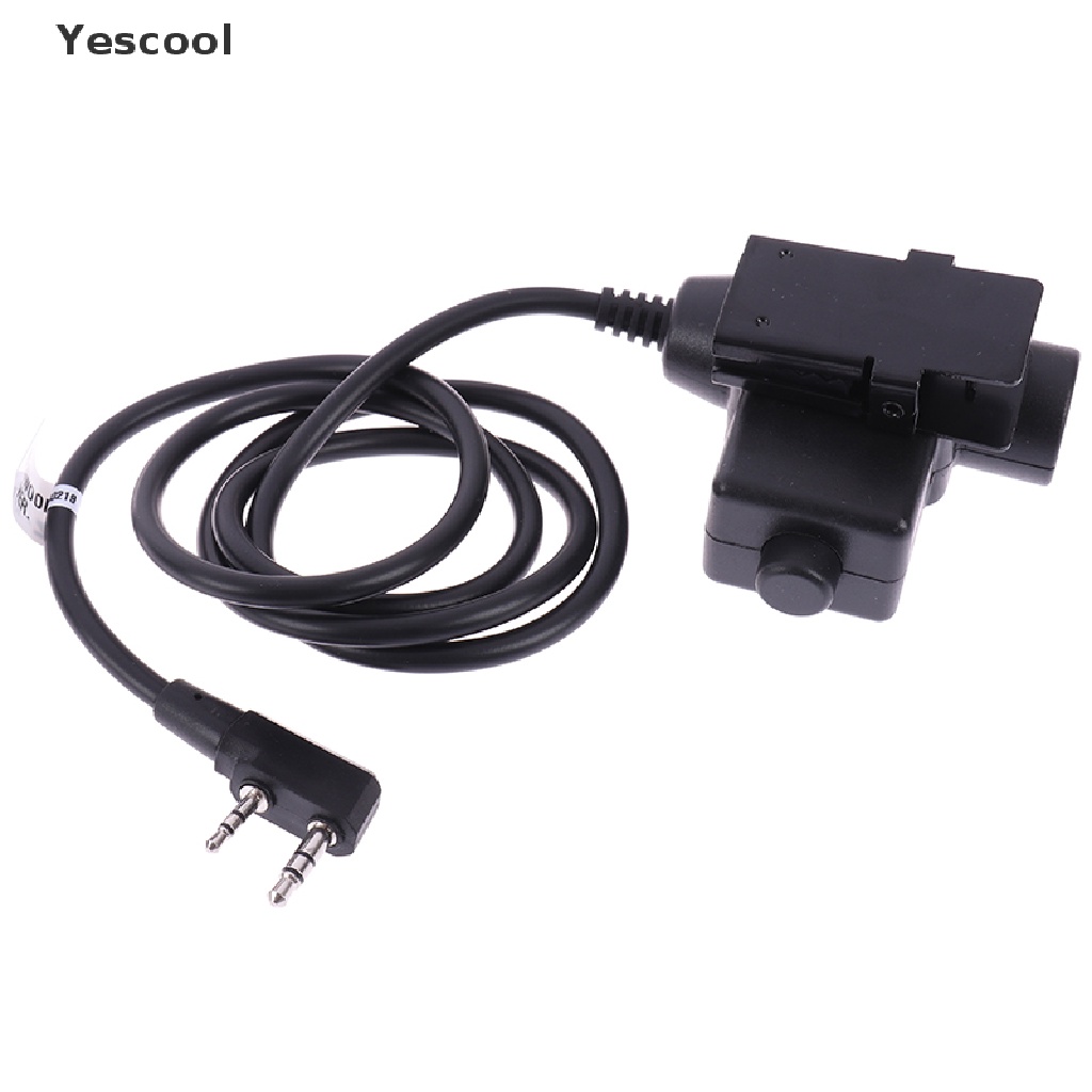 Yescool Z-TAC U94 Headset PTT Radio Militer 2 Pin Warna Hitam Untuk Kenwood