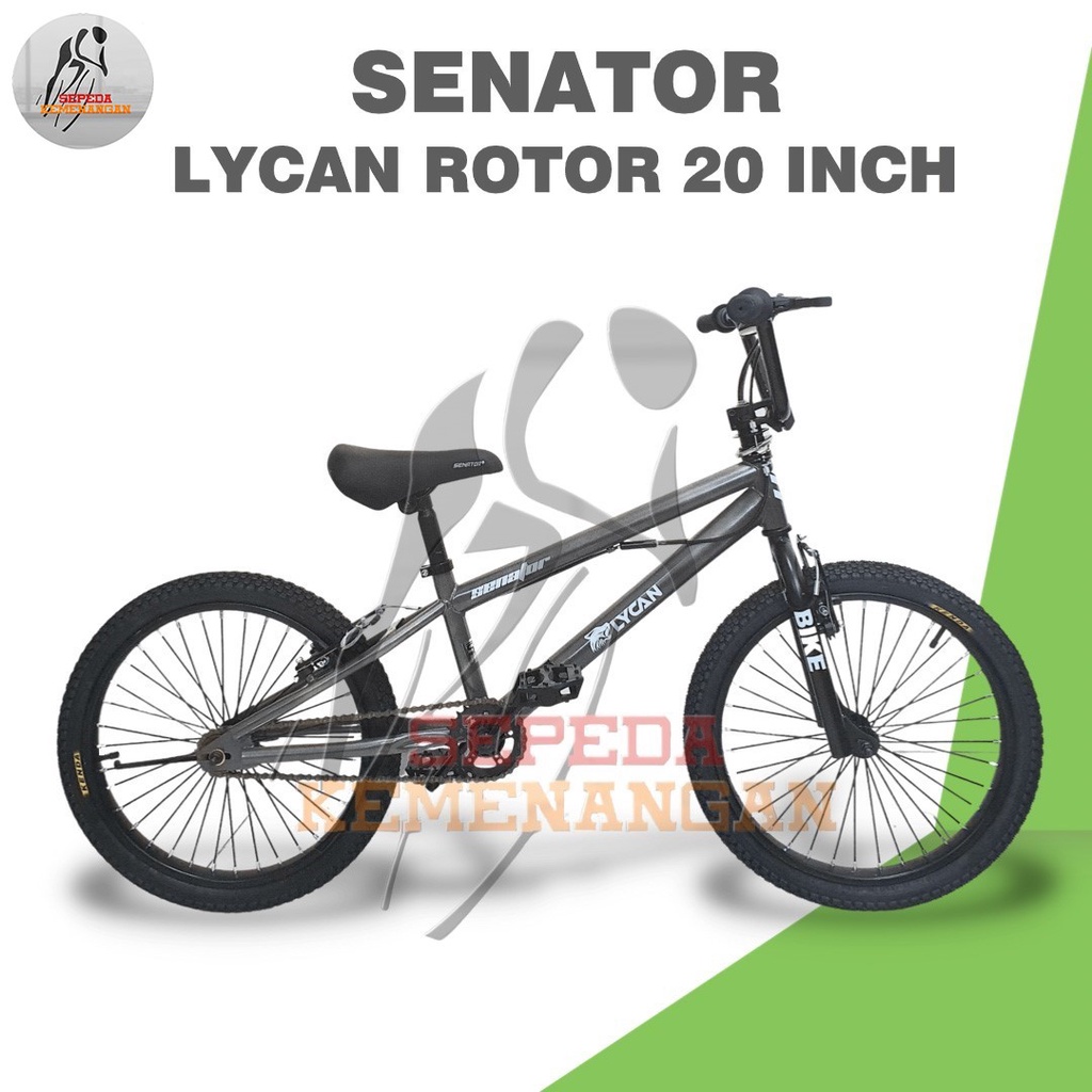 SEPEDA BMX SENATOR LYCAN ROTOR UKURAN 20 INCH-GREY / ABU - ABU