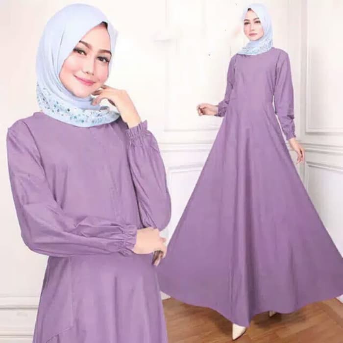 Maxi Emy Ungu Muda Gamis Polos Terbaru Busana Muslim Murah Ta Shopee Indonesia