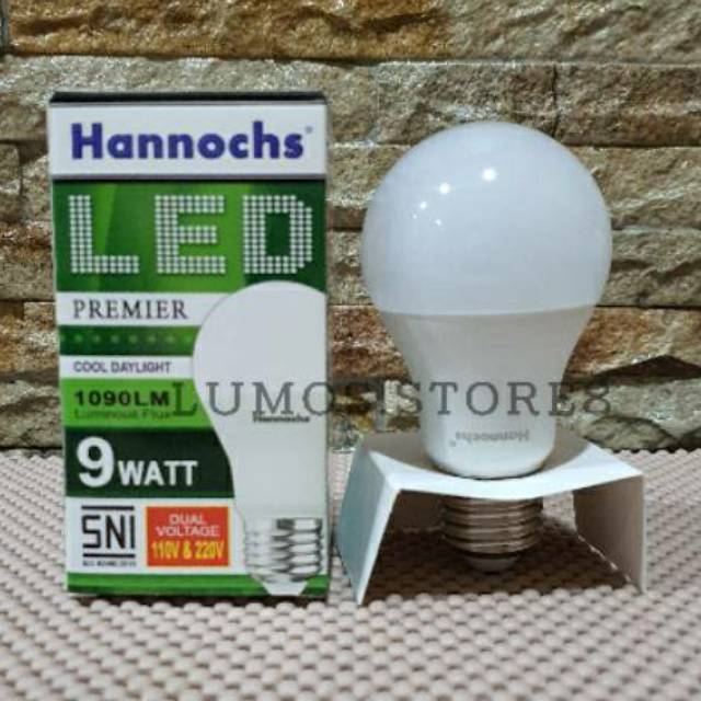 Lampu LED Hannochs 9 Watt Premier ( Cahaya Putih / Kuning)