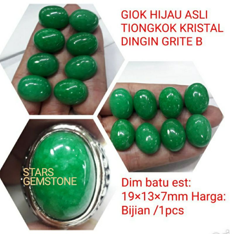 BATU CINCIN GIOK HIJAU ASLI KRISTAL