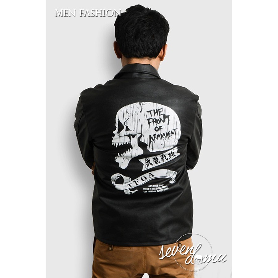 Jaket Kulit Big Side TFOA Black Series Skull – A25