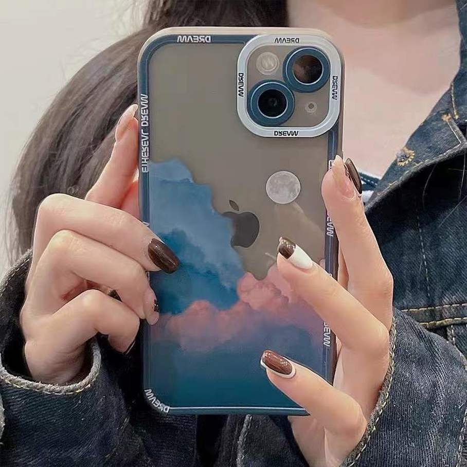 Compatible For iPhone 14 13 12 11 Pro Max X XR Xs Max 8 7 6 6s Plus SE 2020 Soft Case Pelindung Motif Cat Air Untuk