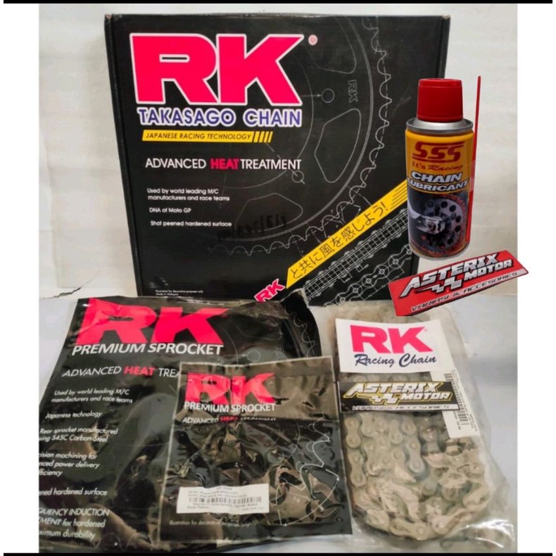 Chain Kit.Gear Set Rantai O Ring Merk RK Takasago For Ninja 250 Carburator